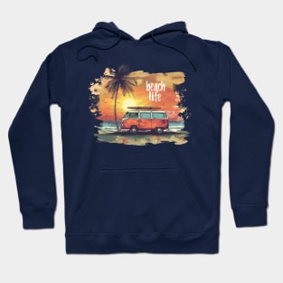 Beach Life Surf and Palm Hoodie